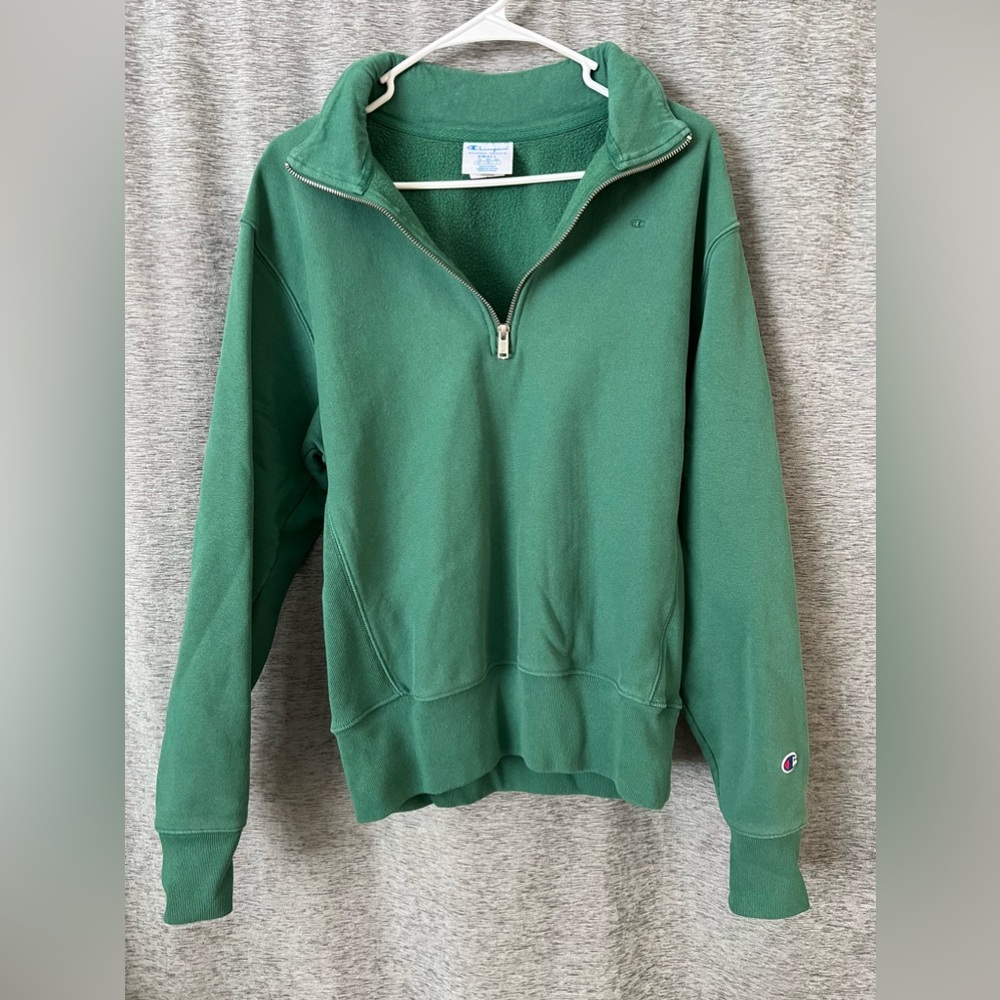 Champion - Green Quarter Zip Sweater